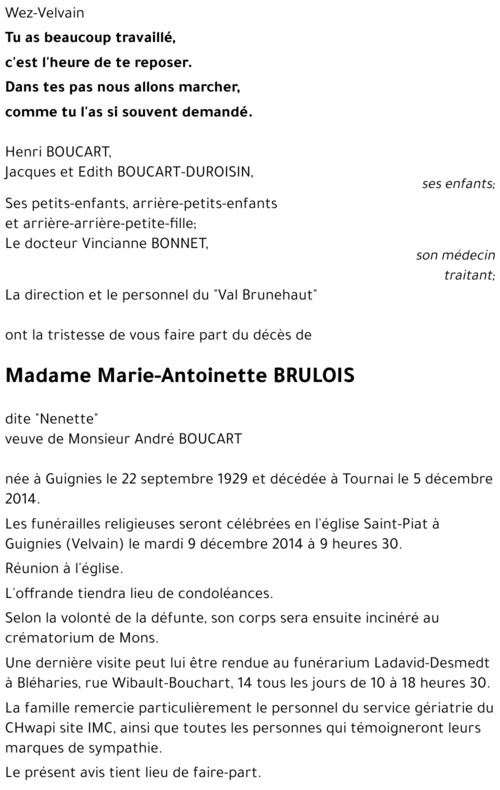 Marie-Antoinette BRULOIS