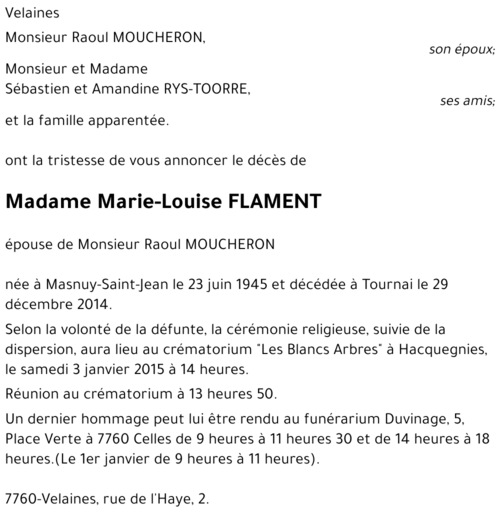 Marie-Louise FLAMENT