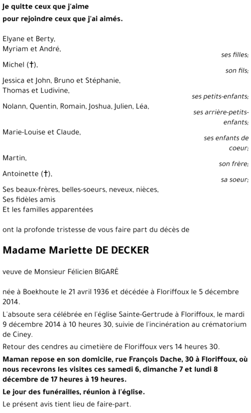 Mariette DE DECKER
