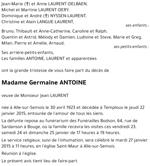 Germaine ANTOINE
