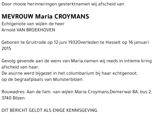 Maria CROYMANS