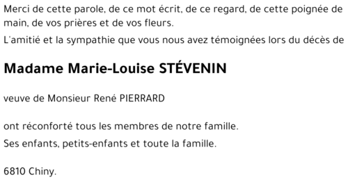 Marie-Louise STÉVENIN