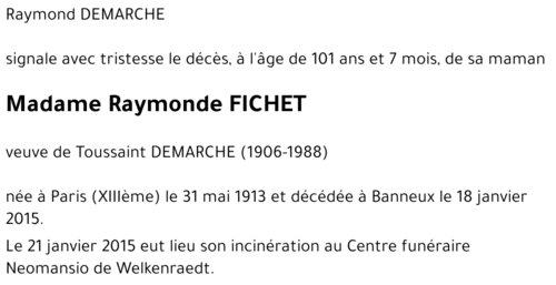Raymonde FICHET