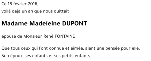 Madeleine DUPONT