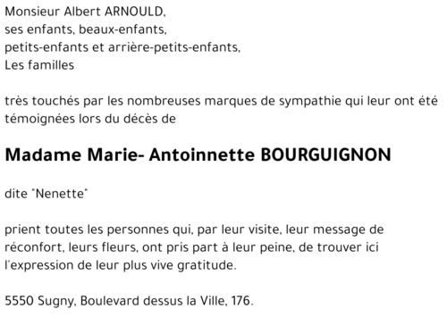 Marie-Antoinnette BOURGUIGNON