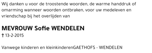 Sofie Wendelen