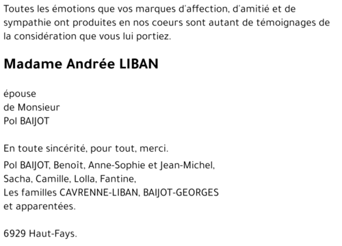 Andrée LIBAN