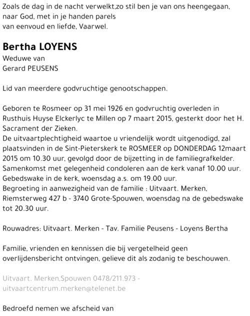 Bertha LOYENS