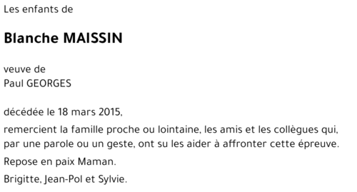 Blanche MAISSIN