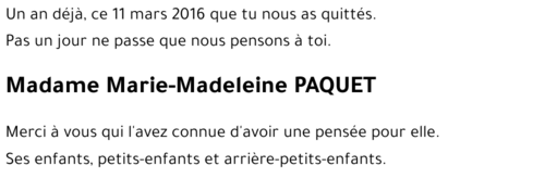 Marie-Madeleine PAQUET