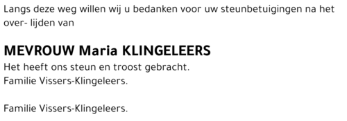 Maria Klingeleers