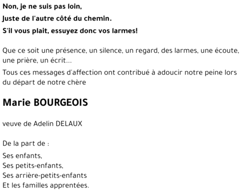 Marie BOURGEOIS