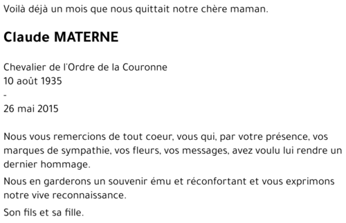Claude MATERNE