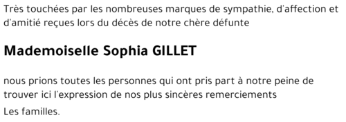 Sophia GILLET