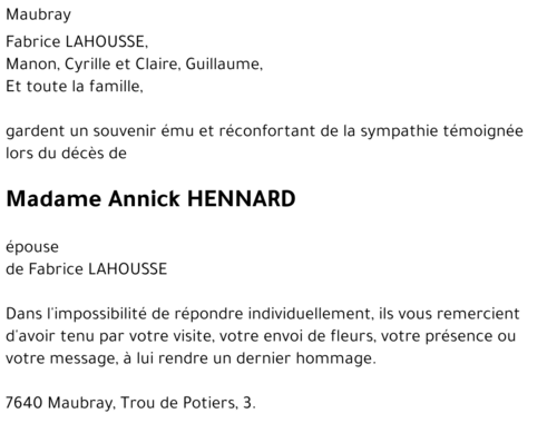 Annick HENNARD