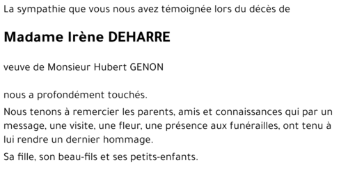 Irène DEHARRE