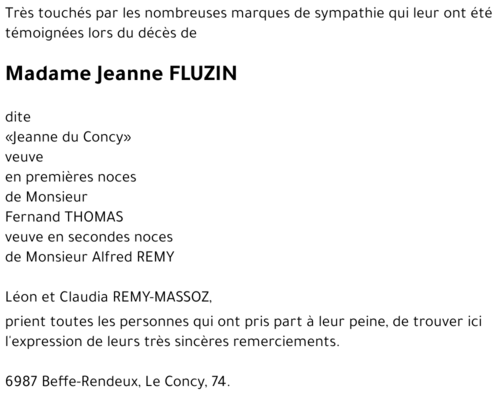 Jeanne FLUZIN