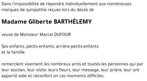 Gilberte BARTHÉLEMY