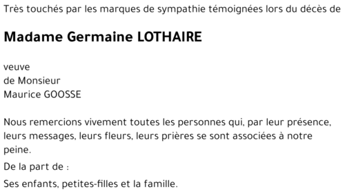 Germaine LOTHAIRE