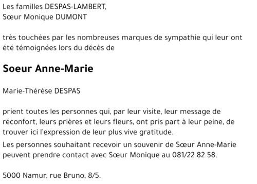 Marie-Thérèse DESPAS