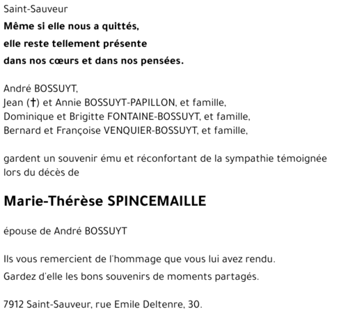Marie-Thérèse SPINCEMAILLE