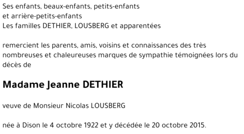 Jeanne DETHIER
