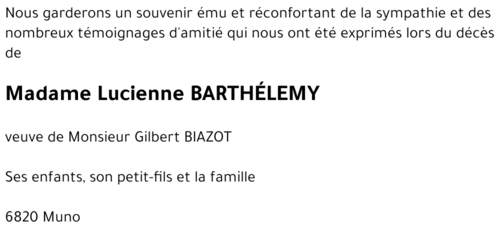 Lucienne BARTHÉLEMY