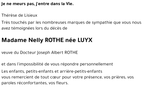 Nelly ROTHE née LUYX 