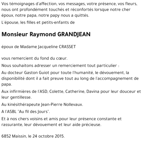 Raymond GRANDJEAN