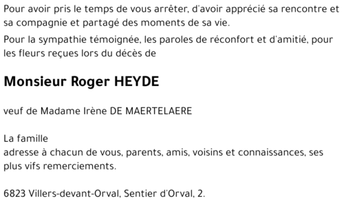 Roger HEYDE