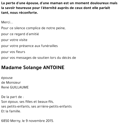 Solange ANTOINE