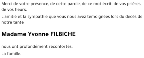 Yvonne FILBICHE