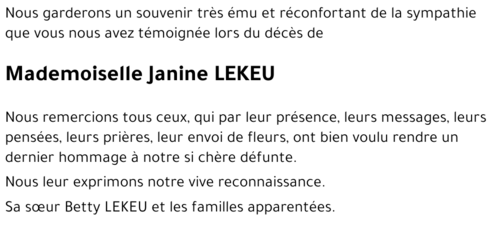 Janine LEKEU