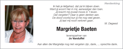 Margrietje Baeten