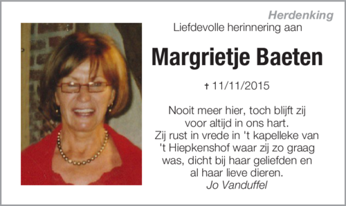 Margrietje Baeten