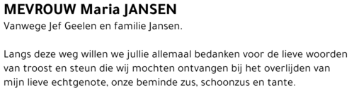 Maria JANSEN