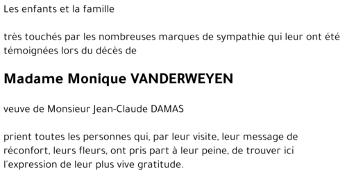 Monique VANDERWEYEN