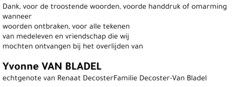 Yvonne Van Bladel