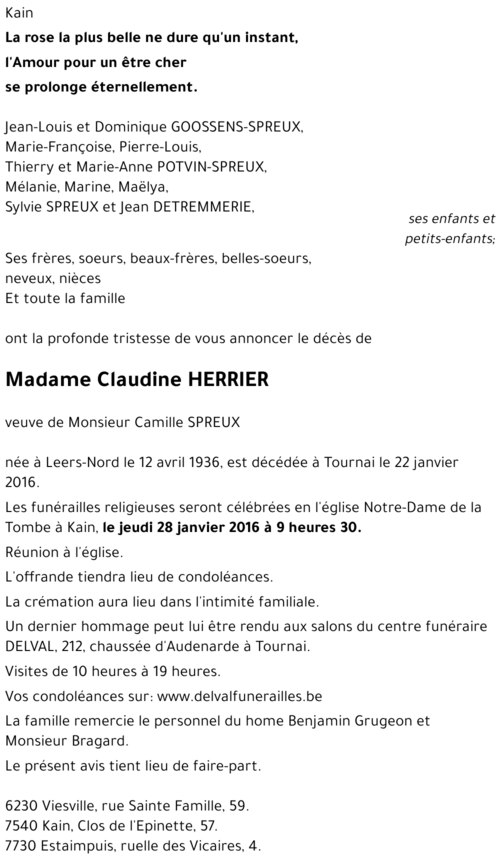Claudine HERRIER