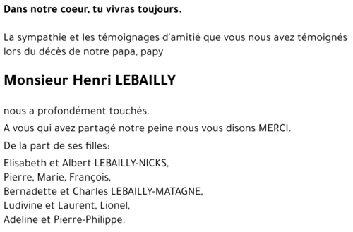 Henri LEBAILLY