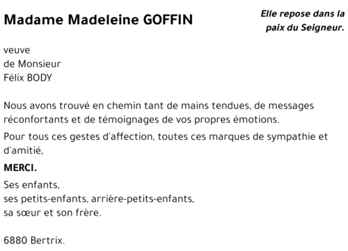 Madeleine GOFFIN