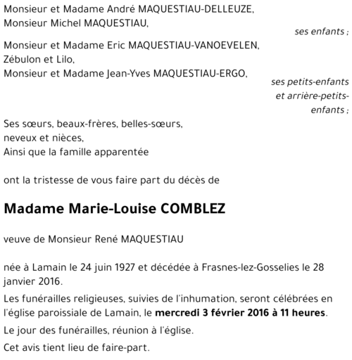 Marie-Louise COMBLEZ