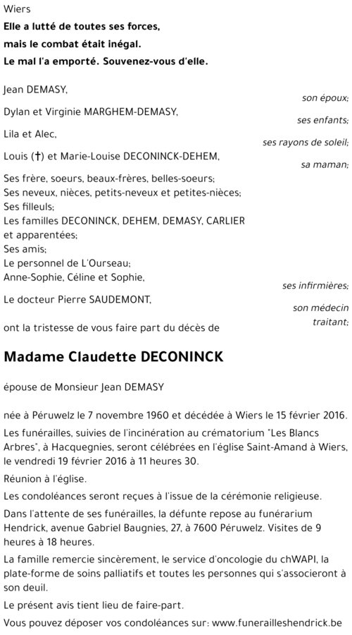 Claudette DECONINCK