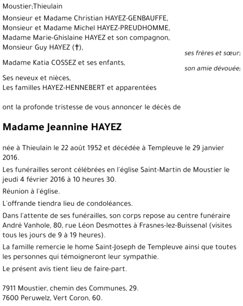 Jeannine HAYEZ