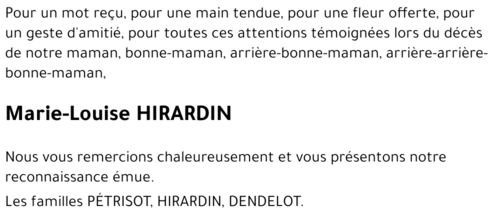 Marie-Louise HIRARDIN
