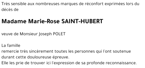 Marie-Rose SAINT-HUBERT