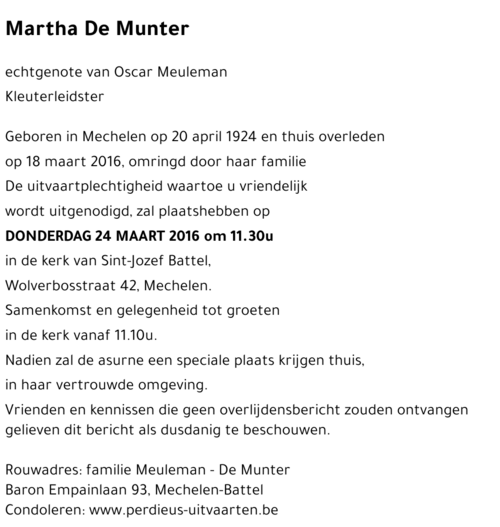 Martha De Munter