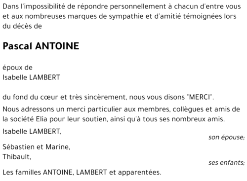 Pascal ANTOINE