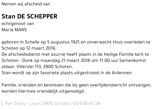 Stan De Schepper