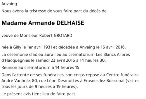 Armande DELHAISE